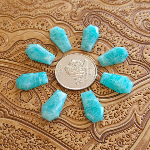 10x17mm Amazonite Double Stepped Coffin Cab (1 pc)