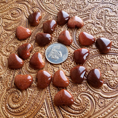 18mm Red Goldstone Heart Cab (1 pc)