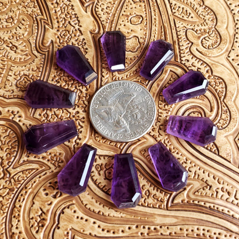10x17mm Amethyst Double Stepped Coffin Cab (1 pc)