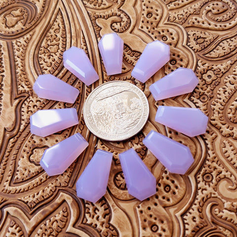 10x17mm Lavender Chalcedony Double Stepped Coffin Cab (1 pc)