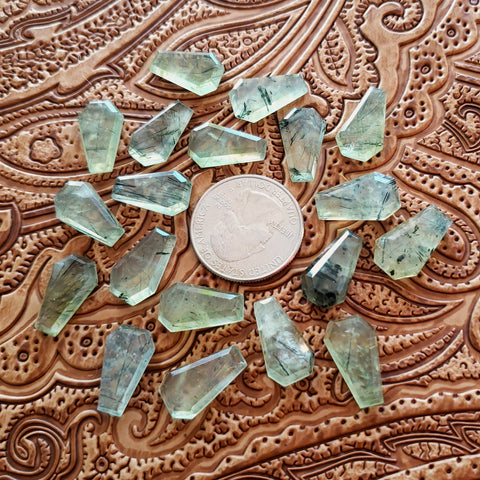 10x17mm Prehnite Double Stepped Coffin Cab (1 pc)