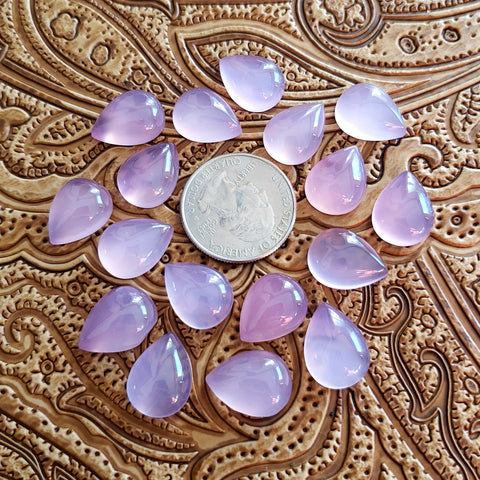 12x16mm Lilac Chalcedony Pear Cab (1 pc)