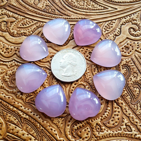 20mm Lilac Chalcedony Heart Cab (1 pc)
