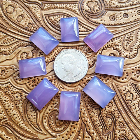 13x18mm Lilac Chalcedony Rectangle Cab (1 pc)